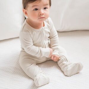 Colored Organics Peyton Zipper Sleeper Natural Size 6-12 months